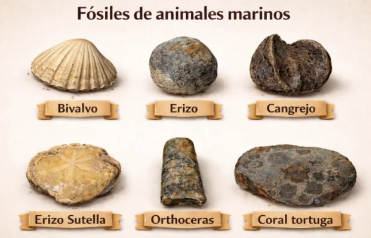 Caja regalo grande de fósiles marinos