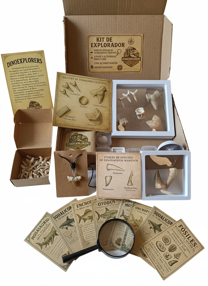 Kit DinoExplorer mediano de tiburones extintos